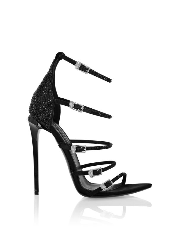 Multi-Strap High Heels Sandals 12 black