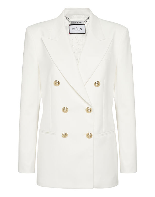 Double Breast Blazer white