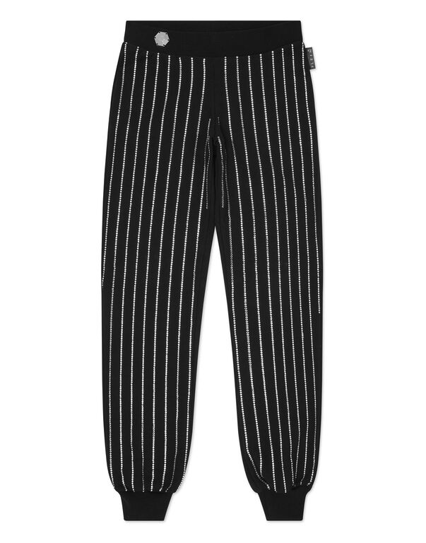 Jogging Trousers Crystal Stripe black