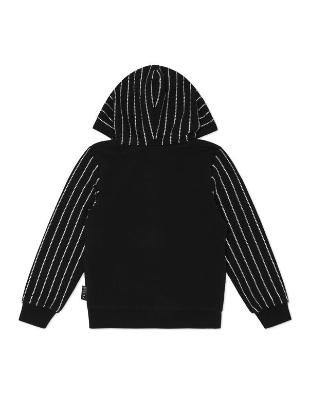 Cropped Hoodie Sweatjacket Crystal black