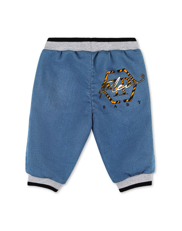 LONG TROUSERS Hexagon middle blue
