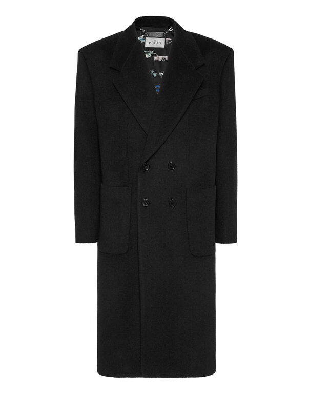 Wool/Cashmere Coat LS black
