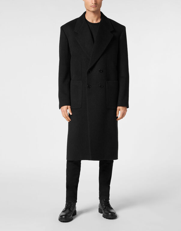 Wool/Cashmere Coat LS black