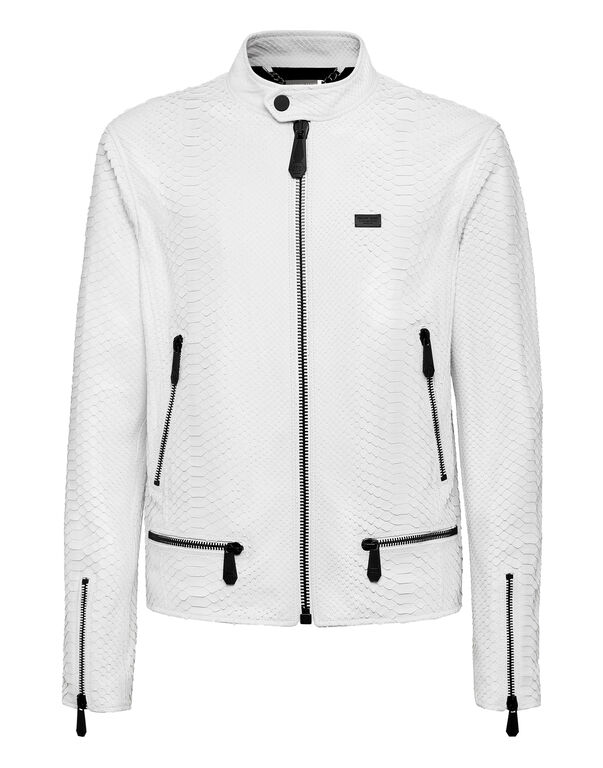 Leather Jacket Luxury white