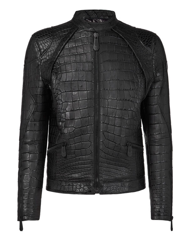 Leather Moto Jacket Luxury black
