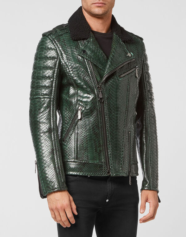 Python Biker Jacket green