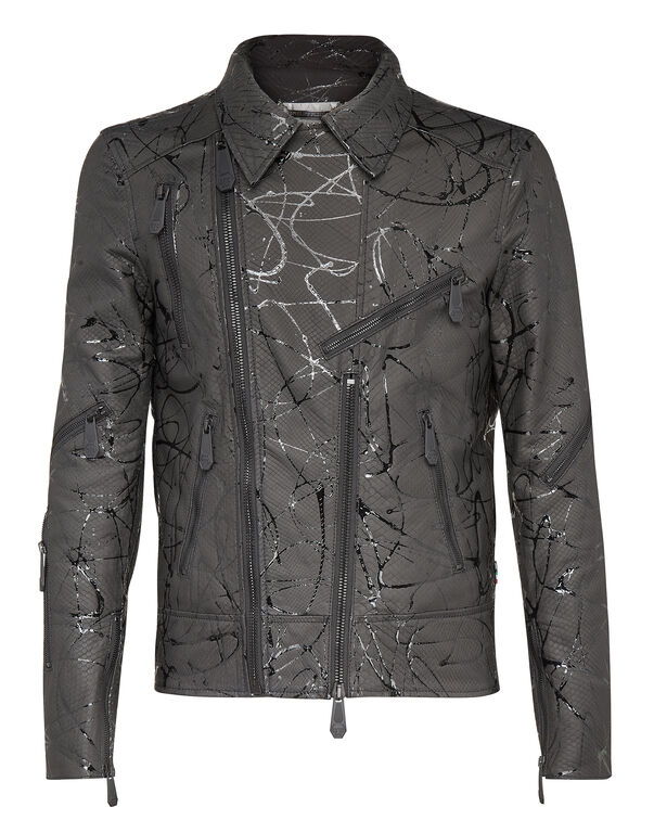 Leather Biker "Strange" black / black