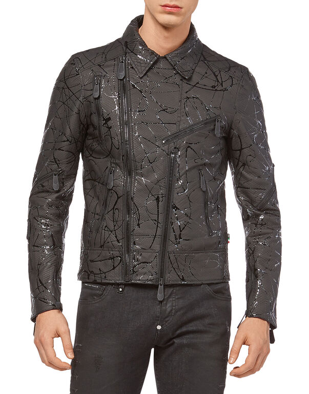 Leather Biker "Strange" black / black