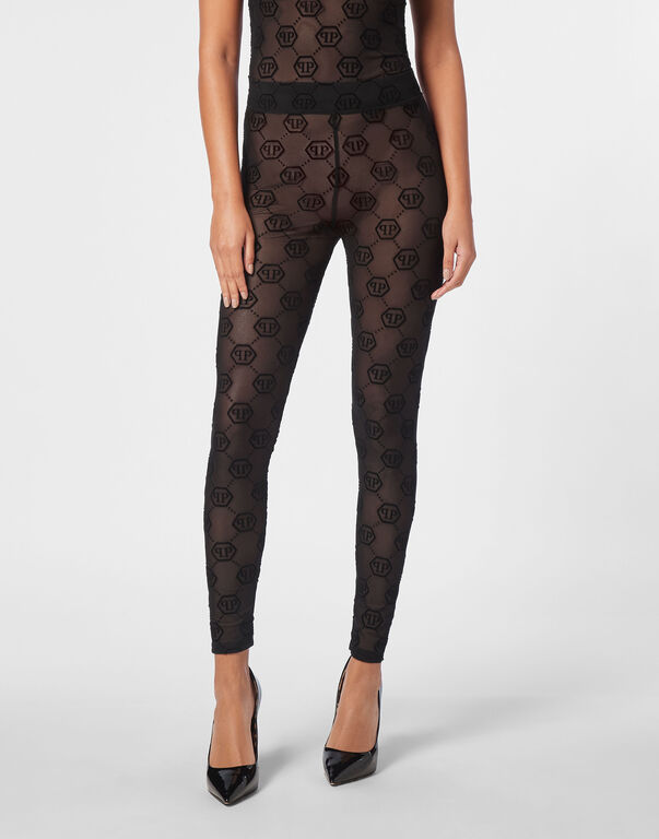 Tulle Leggings Monogram black
