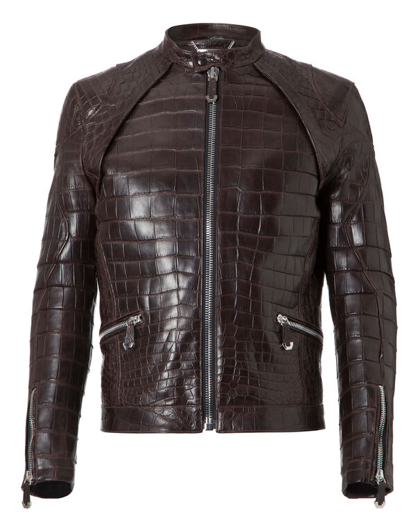 Leather Bomber "Jeffrey" dark brown