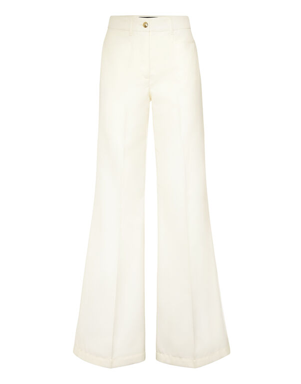 Wool Marine Low Waist Trousers white