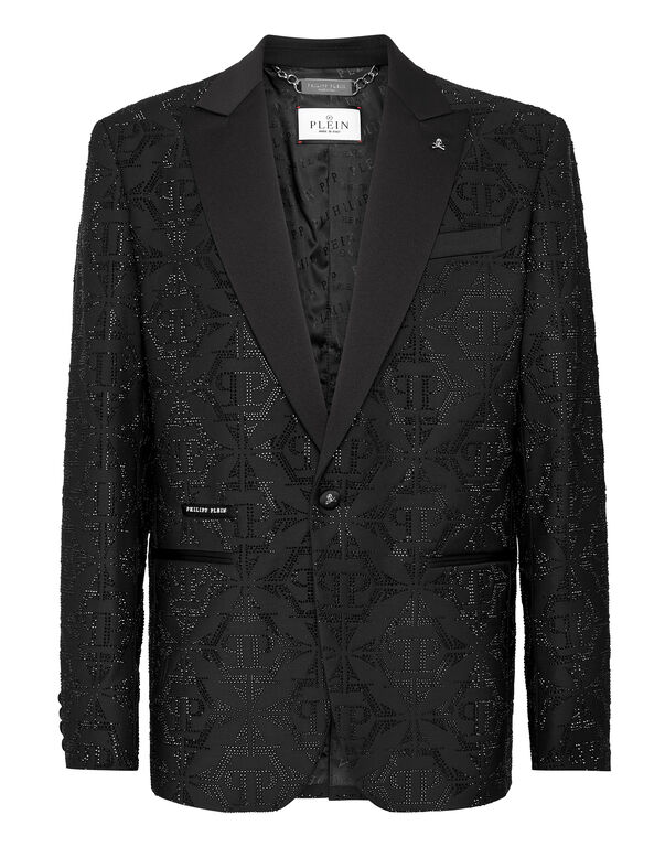 Wool Blazer Lord fit Hexagon black