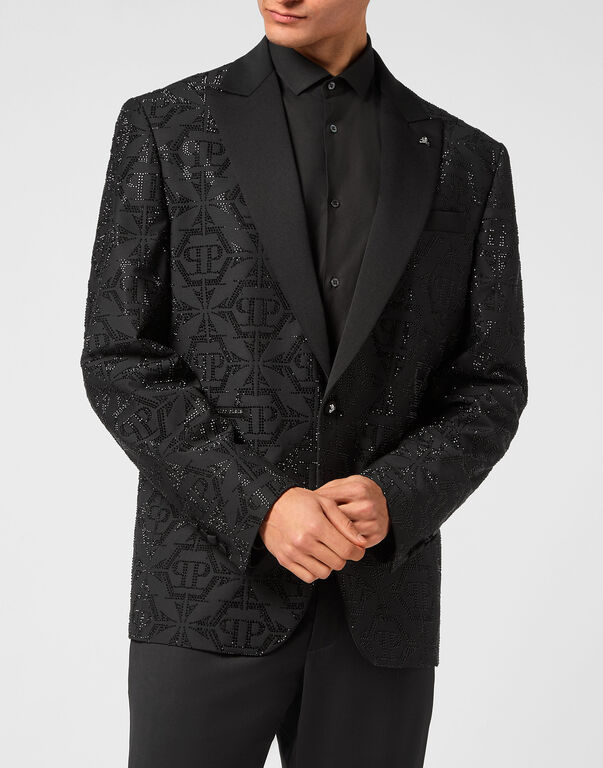 Wool Blazer Lord fit Hexagon black