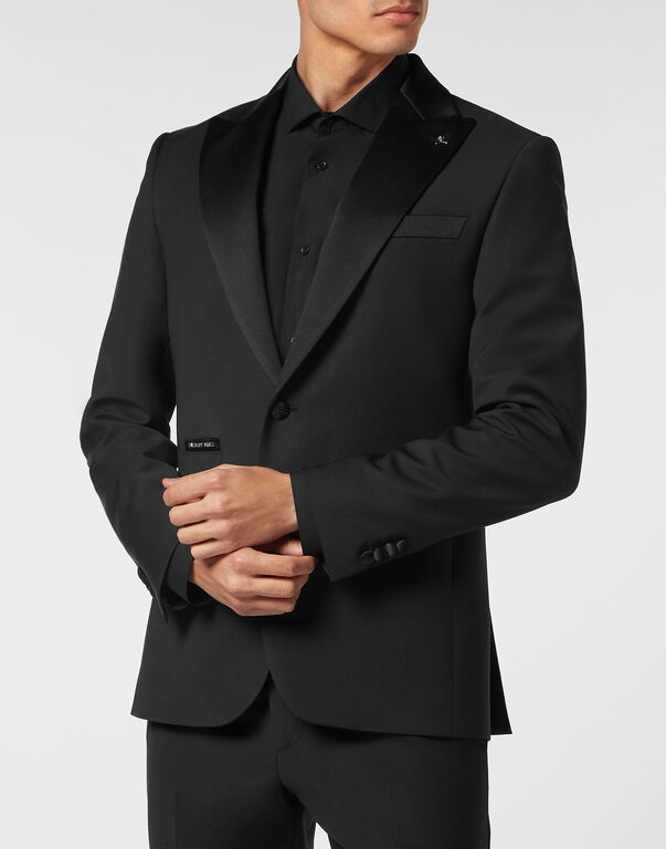 Wool Blazer Lord fit with Crystals Gothic Plein black