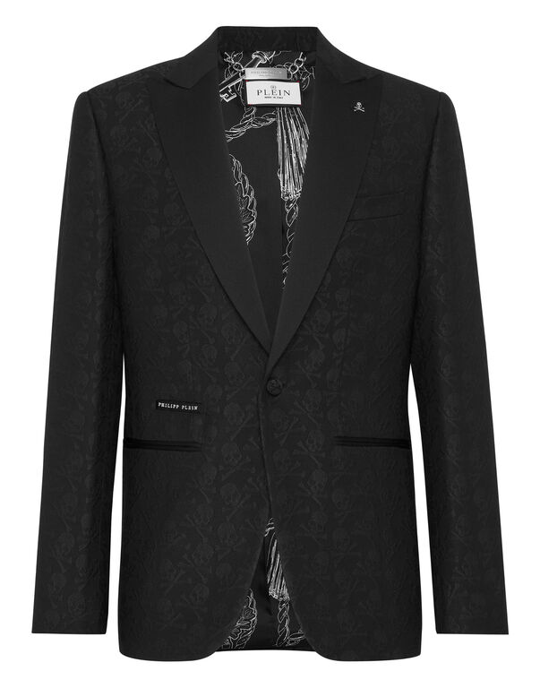 Jacquard Blazer Skull & Bones black