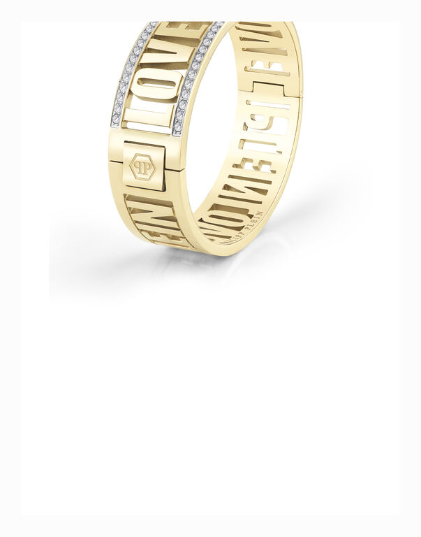 BRACELET CRYSTAL IP PLEIN LOVE LETTERING gold+crystal