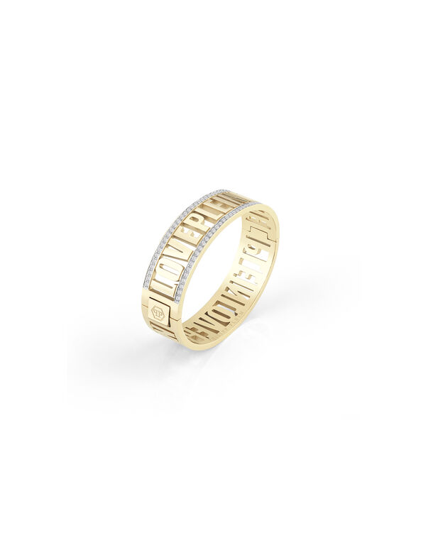 BRACELET CRYSTAL IP PLEIN LOVE LETTERING gold+crystal