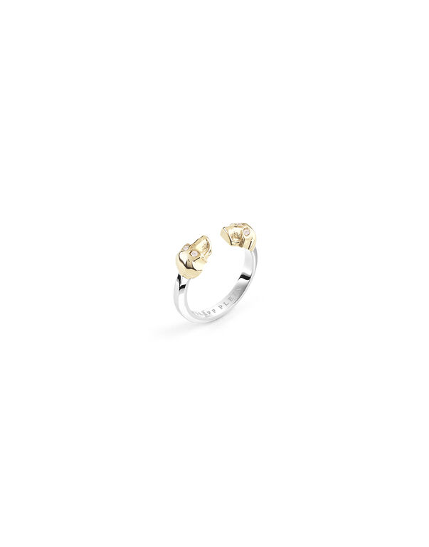 RING CRYSTAL 2T SS IP 3D SKULL