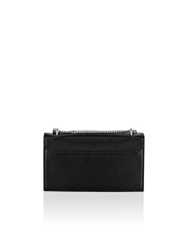 Small Leather Shoulder Bag black