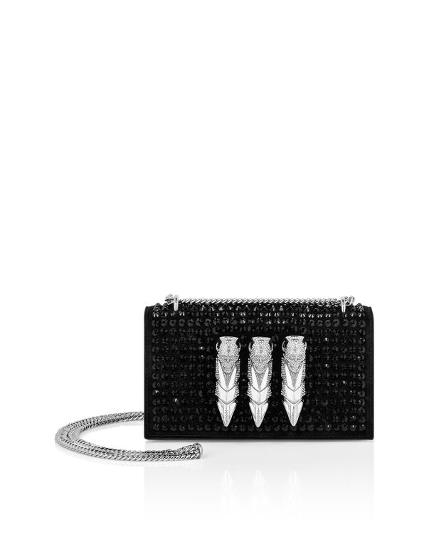 Small Embellished Clutch Eagle black