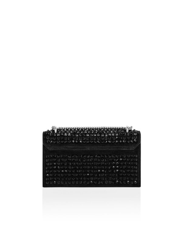 Small Embellished Clutch Eagle black