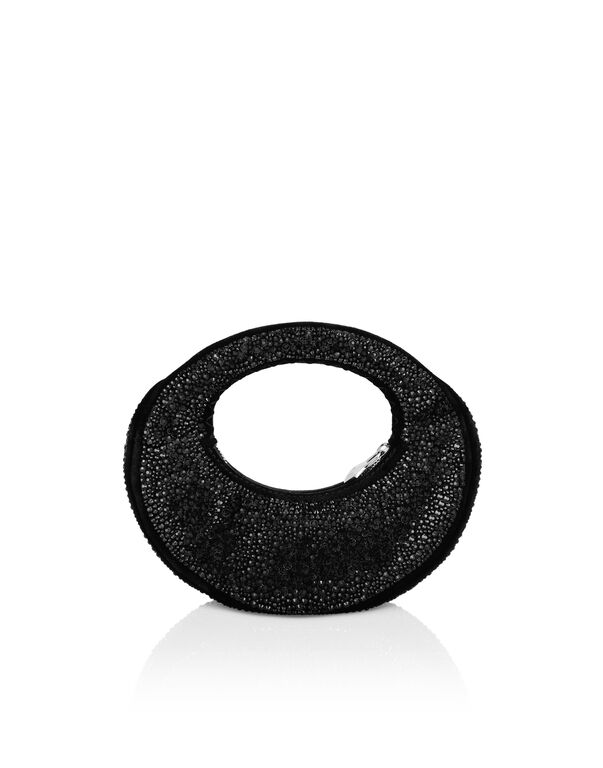 Suede Mini Handle Bag Strass black / black