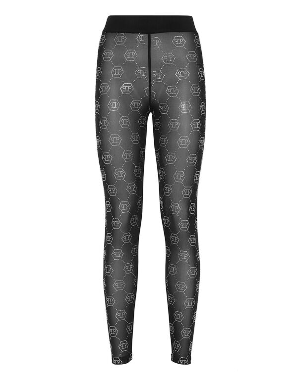 TulleLeggings Strass Monogram black