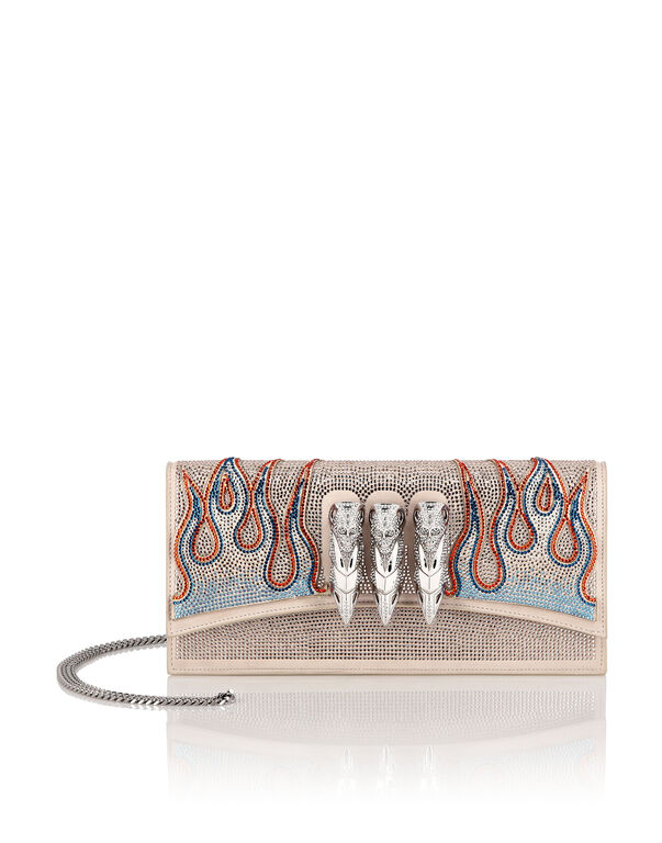 Embellished Baguette Bag Eagle beige
