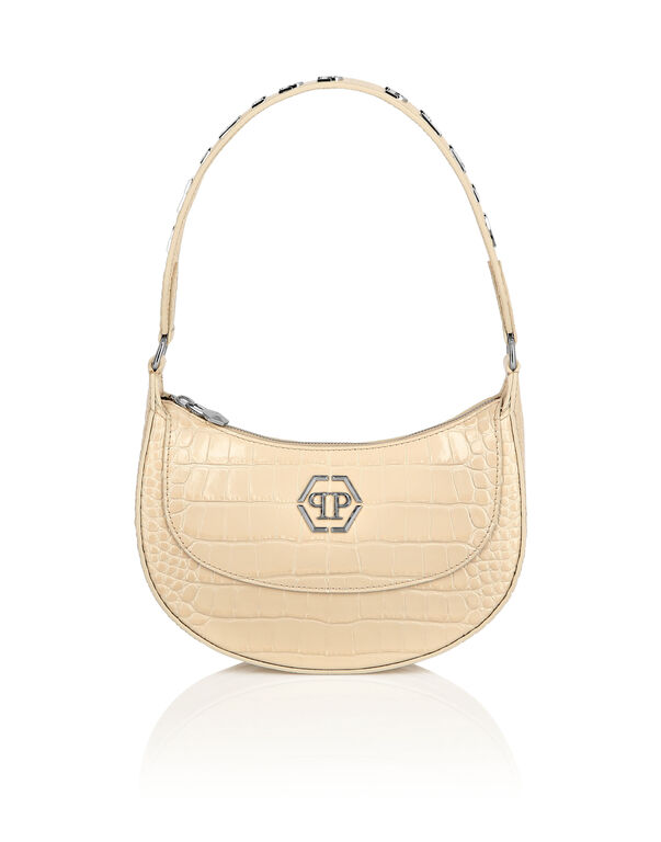Croco Embossed Handle Bag GALAXY beige