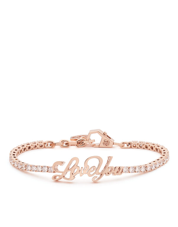 Bracelet LOVE YOU Rose Gold and Diamonds 17 cm
