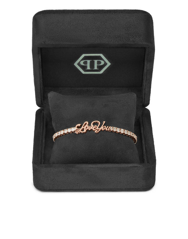 Bracelet LOVE YOU Rose Gold and Diamonds 40 points 17 cm