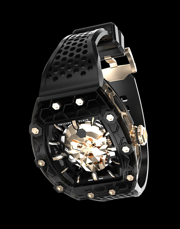 CRYPTO KING BLACK BEA$T WATCH black/golden rose