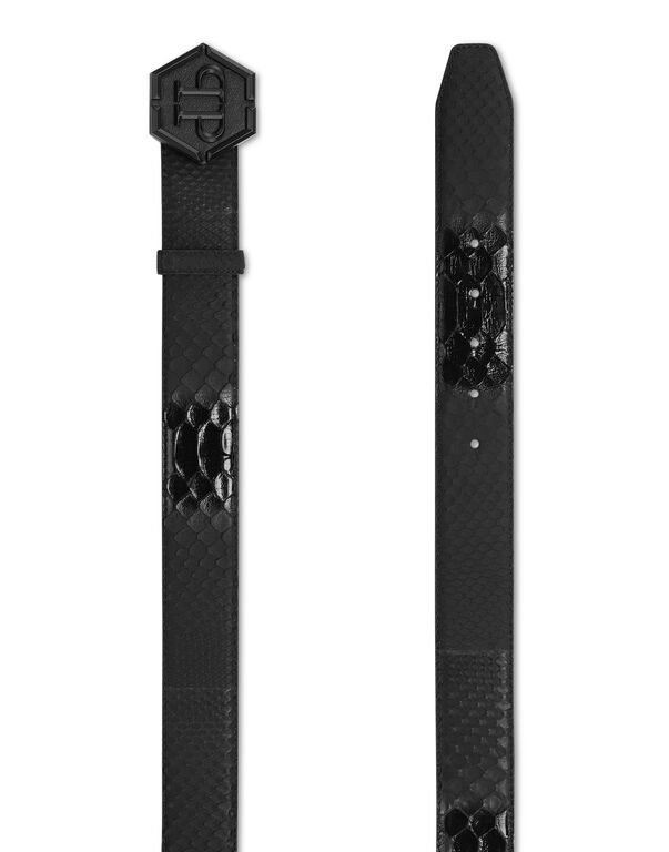 Python Leather Belt black