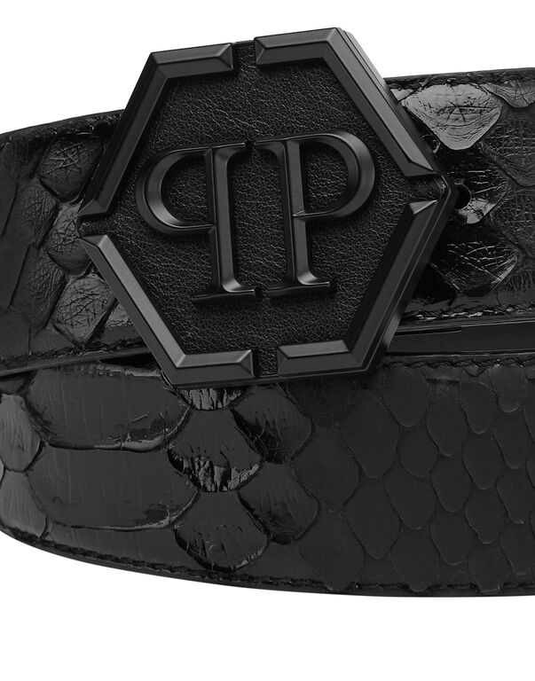 Python Leather Belt black
