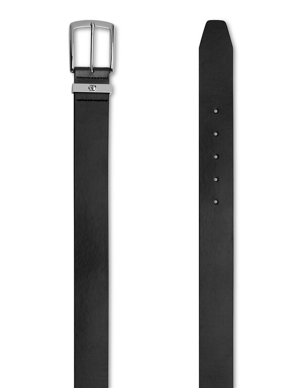 Leather Belt Skull black/nickel