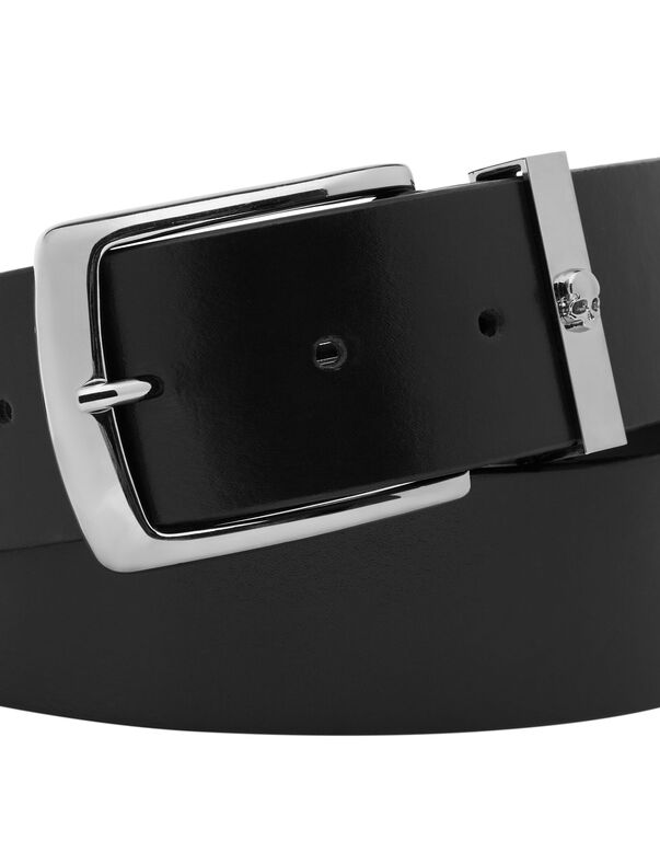 Leather Belt Skull black/nickel
