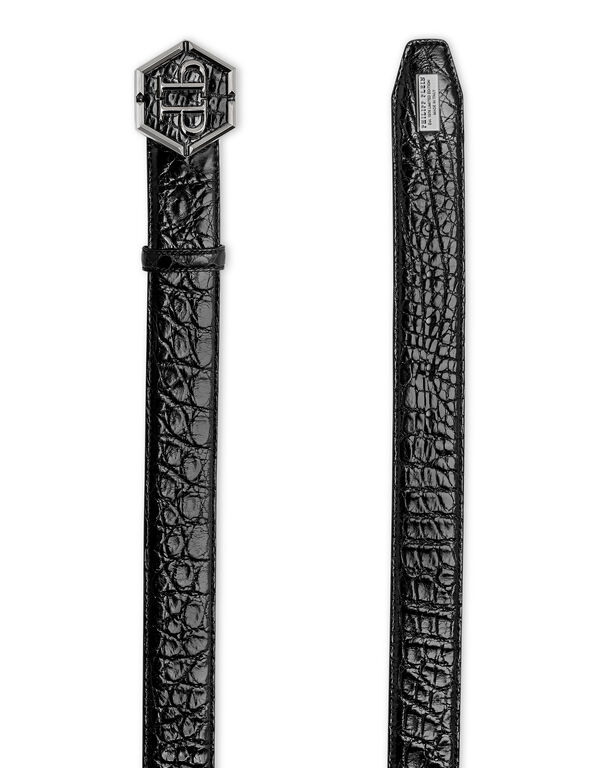 Belt Shiny Croco Luxury black