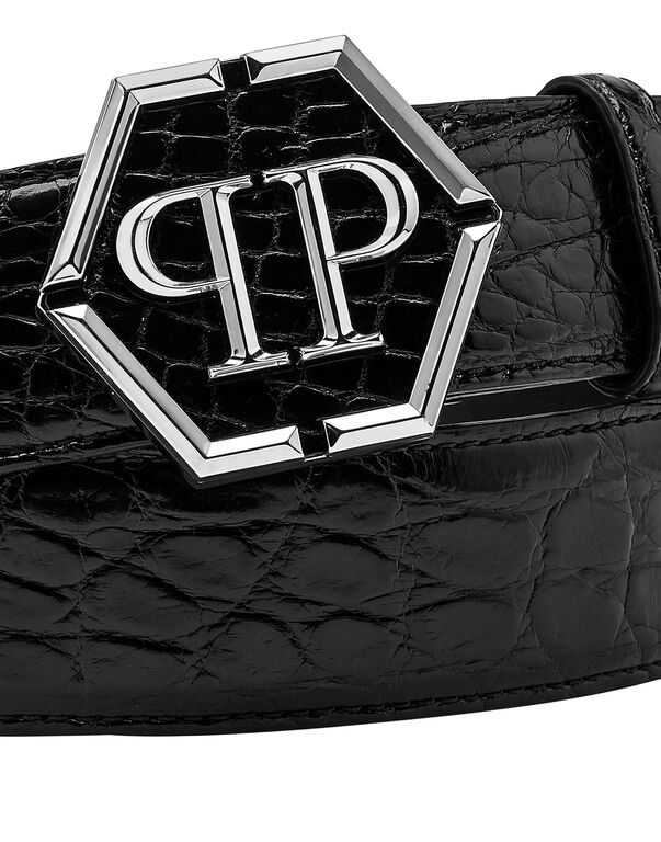 Belt Shiny Croco Luxury black