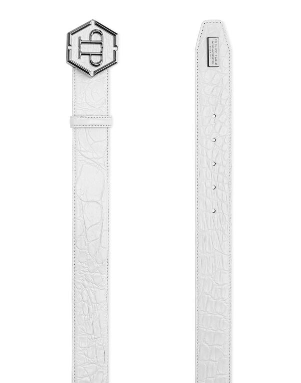 Belt Matt Croco Luxury white
