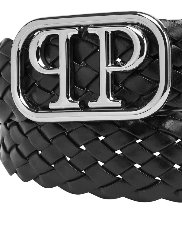 Leather Belt Philipp Plein TM black/nickel