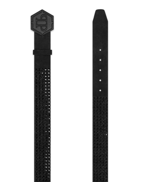 Suede Belt Stones black