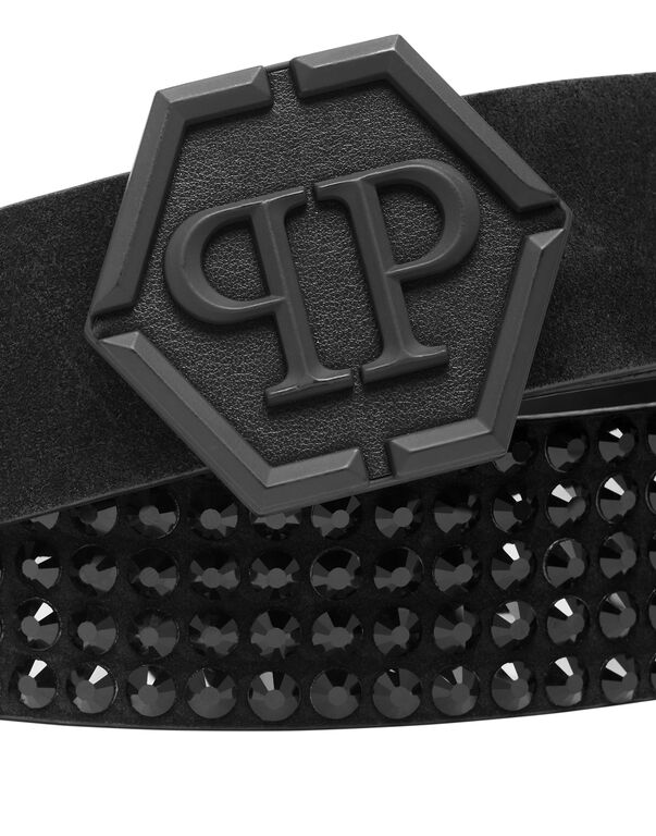 Suede Belt Stones black