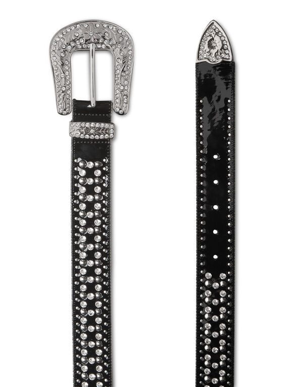 Suede Belt Stones black