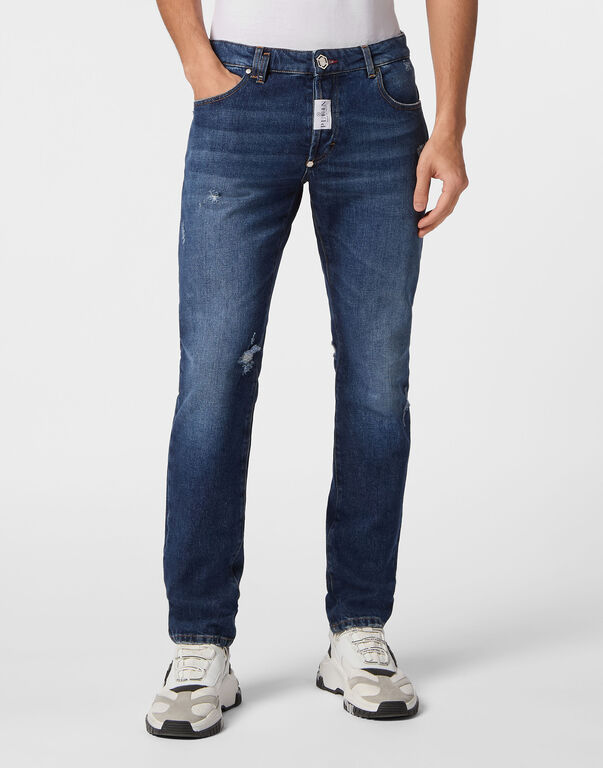 Super Straight Cut Trousers Vintage Blue