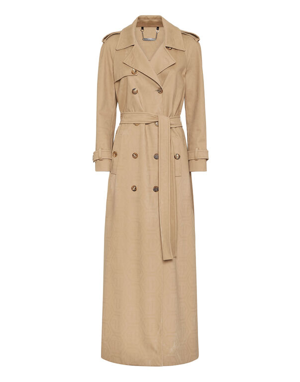 Long Trench Coat Monogram beige