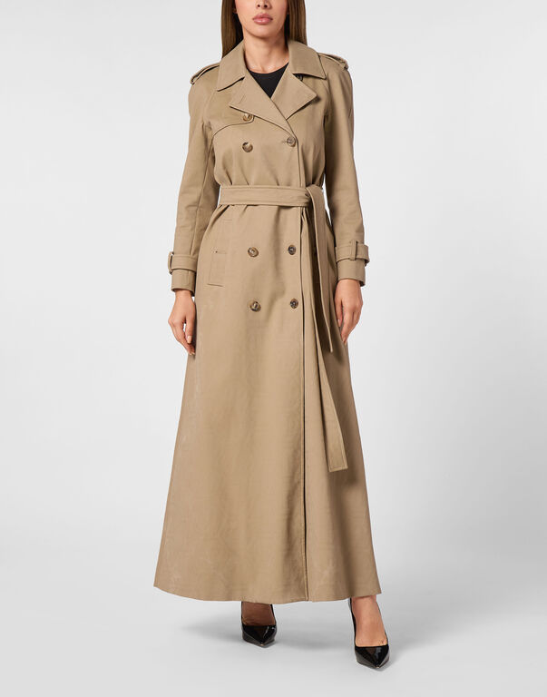 Long Trench Coat Monogram beige