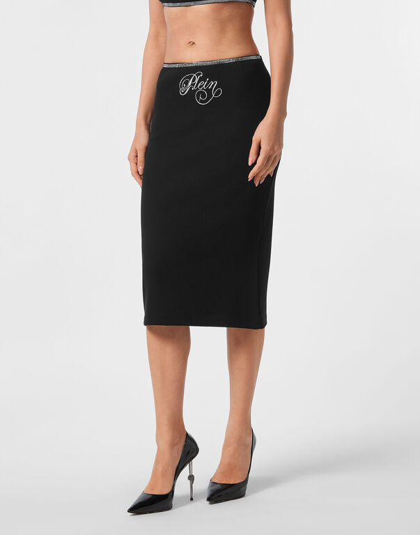 Midi Skirt Elastic Signature black