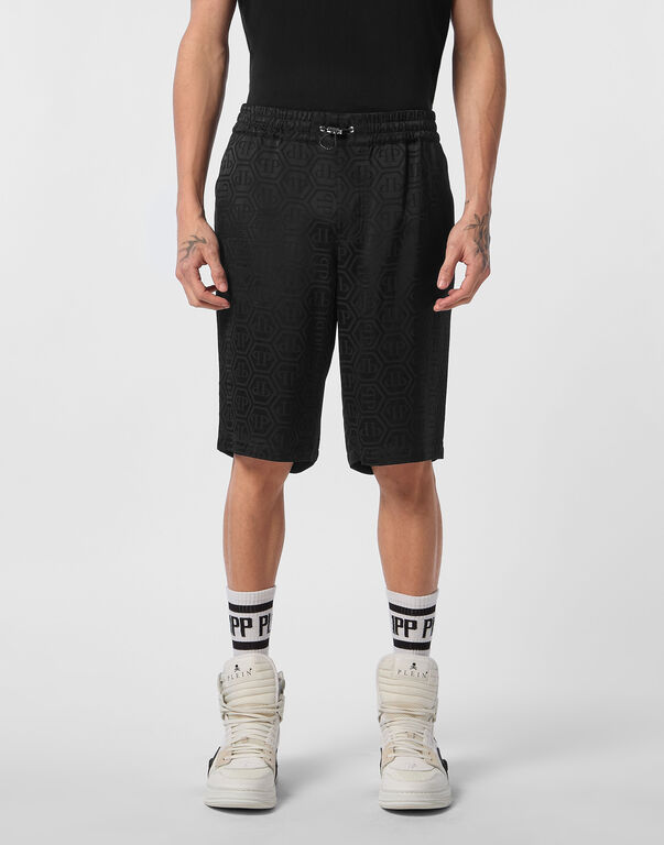 Silk Cool Kid Fit Shorts Monogram black