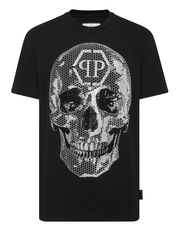 Round Neck T-Shirt Skull Strass black
