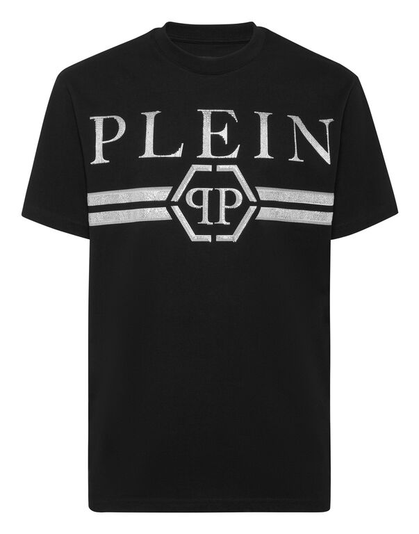 Round Neck T-Shirt Full Of Stones Stripes black
